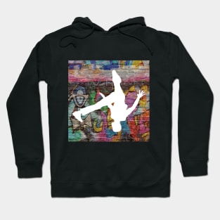 Break Dancer on Graffiti Background 7 Hoodie